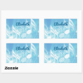 Sticker Rectangulaire Musique bleue personnalisée (Feuille)