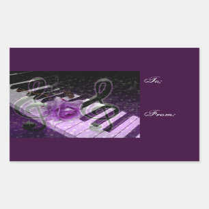 Sticker Rectangulaire Musique D'Amour, Purle_