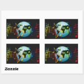 Sticker Rectangulaire Musique dans le monde (Feuille)