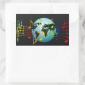 Sticker Rectangulaire Musique dans le monde (Sac)