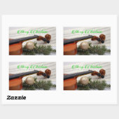 Sticker Rectangulaire Musique de Noël violon (Feuille)