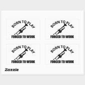 Sticker Rectangulaire musique de trompette (Feuille)