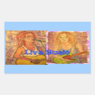 Sticker Rectangulaire Musique Live Guitar Girls