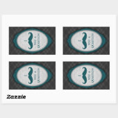 Sticker Rectangulaire Mustache Bash Question Élégantes Invitations De Fr (Feuille)