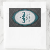 Sticker Rectangulaire Mustache Bash Question Élégantes Invitations De Fr (Sac)