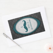 Sticker Rectangulaire Mustache Bash Question Élégantes Invitations De Fr (Enveloppe)