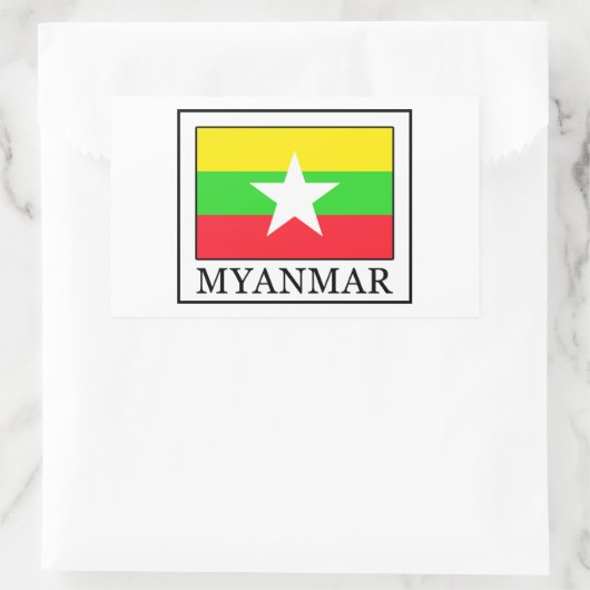Sticker Rectangulaire Myanmar (Sac)