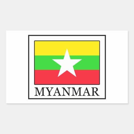 Sticker Rectangulaire Myanmar (Devant)