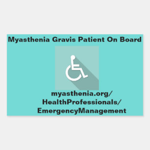 Sticker Rectangulaire Myasthenia Gravis Patient À Bord *Sticker Fenêtre