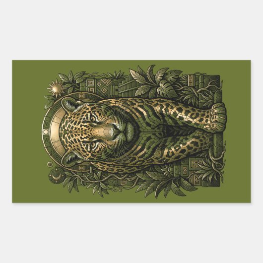 Sticker Rectangulaire Mystical Jaguar (Devant)
