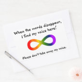 Sticker Rectangulaire N'abandonnez pas ma voix Neurodiversité (Enveloppe)