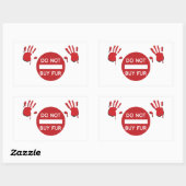 Sticker Rectangulaire N'achetez pas de fourrure (Feuille)