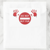 Sticker Rectangulaire N'achetez pas de fourrure (Sac)