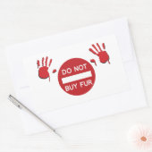Sticker Rectangulaire N'achetez pas de fourrure (Enveloppe)