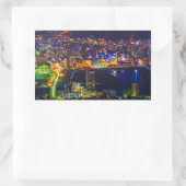 Sticker Rectangulaire Nagasaki Japon la nuit (Sac)