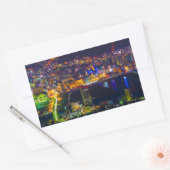 Sticker Rectangulaire Nagasaki Japon la nuit (Enveloppe)