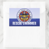 Sticker Rectangulaire Nageur de délivrance de la garde côtière (Sac)