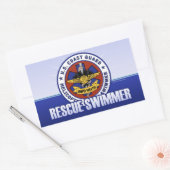 Sticker Rectangulaire Nageur de délivrance de la garde côtière (Enveloppe)