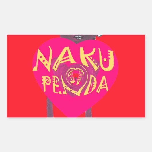 Sticker Rectangulaire Nakupenda Love Art - Swahili Heart Design (Devant)