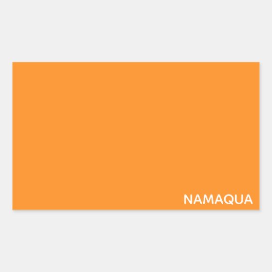Sticker Rectangulaire Namaqua orange nom de la couleur (Devant)