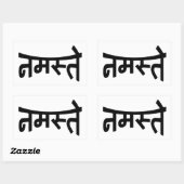 Sticker Rectangulaire Namaste (न म स् ते) - Script Devanagari (Feuille)