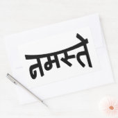 Sticker Rectangulaire Namaste (न म स् ते) - Script Devanagari (Enveloppe)
