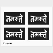 Sticker Rectangulaire Namaste (न म स् ते) - Script Devanagari (Feuille)