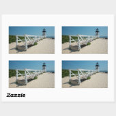 Sticker Rectangulaire Nantucket. Ancien phare en bois (Feuille)
