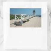 Sticker Rectangulaire Nantucket. Ancien phare en bois (Sac)