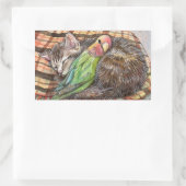 Sticker Rectangulaire Napping Buddy (Sac)
