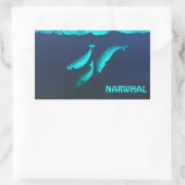 Sticker Rectangulaire Narwhal (Sac)