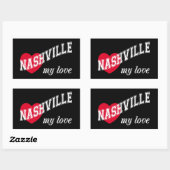Sticker Rectangulaire Nashville mon amour (Feuille)