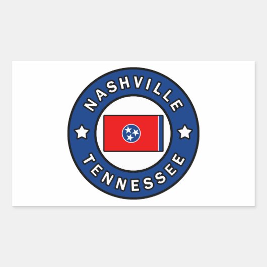 Sticker Rectangulaire Nashville Tennessee (Devant)