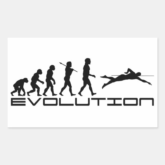 Sticker Rectangulaire Natation nage nage nage Sport Evolution Art (Devant)
