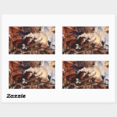 STICKER RECTANGULAIRE NATIVITÉ AVEC DES LILLES BLANCHES - MAGIE DE NOËL (Feuille)