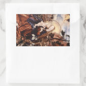 STICKER RECTANGULAIRE NATIVITÉ AVEC DES LILLES BLANCHES - MAGIE DE NOËL (Sac)