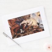 STICKER RECTANGULAIRE NATIVITÉ AVEC DES LILLES BLANCHES - MAGIE DE NOËL (Enveloppe)