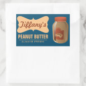 Sticker Rectangulaire Nature | Beurre d'arachide biologique | Beurre art (Sac)