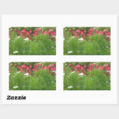 Sticker Rectangulaire Nature Floral rose et blanc Fleurs Grass (Feuille)