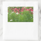 Sticker Rectangulaire Nature Floral rose et blanc Fleurs Grass (Sac)