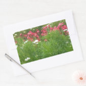 Sticker Rectangulaire Nature Floral rose et blanc Fleurs Grass (Enveloppe)