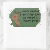 Sticker Rectangulaire Naughty Funny Christmas Reindeer Poop Don Dit (Sac)