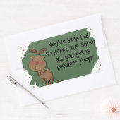 Sticker Rectangulaire Naughty Funny Christmas Reindeer Poop Don Dit (Enveloppe)