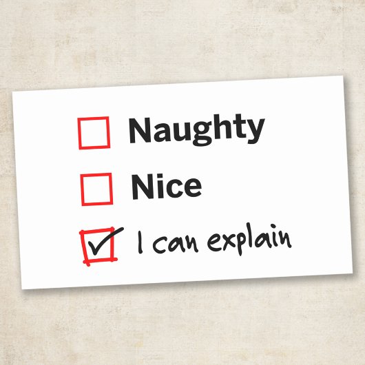 Sticker Rectangulaire Naughty ou Nice - Je peux expliquer
