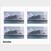 Sticker Rectangulaire Navire de croisière tropicale (Feuille)