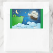 Sticker Rectangulaire Navire volant à l'atterrissage (Sac)