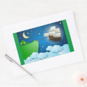 Sticker Rectangulaire Navire volant à l'atterrissage (Enveloppe)