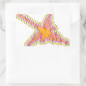 Sticker Rectangulaire Nazca Lignes Colibri Avec Effet Papier Rincé (Sac)