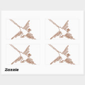 Sticker Rectangulaire Nazca Lines Croquis de colibris (Feuille)