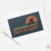 Sticker Rectangulaire Né à cycle vintage (Enveloppe)